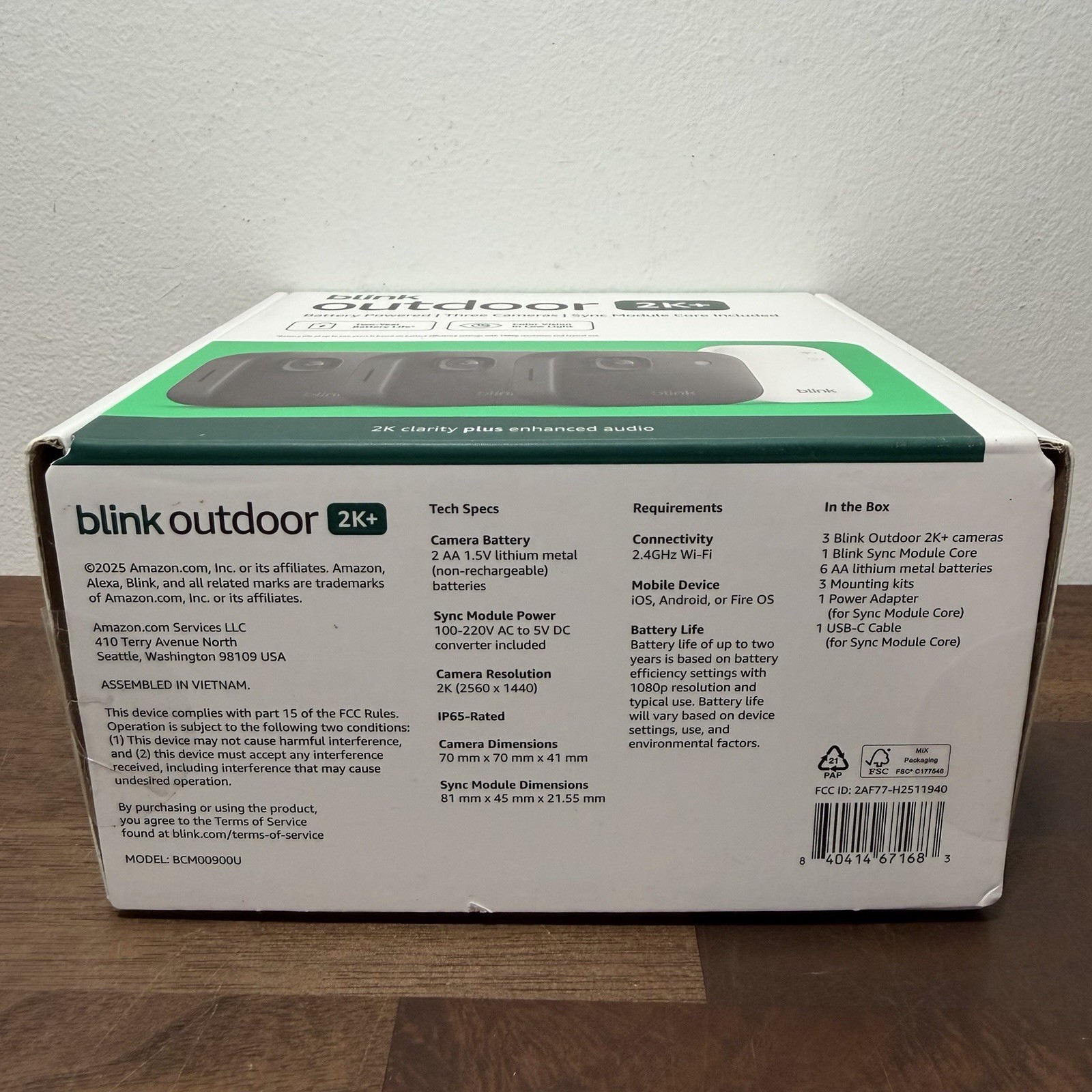 NEW BLINK OUTDOOR 2K+ WIRELESS SECURITY 3 CAMERA SYSTEM - BLACK - SHIPS TODAY