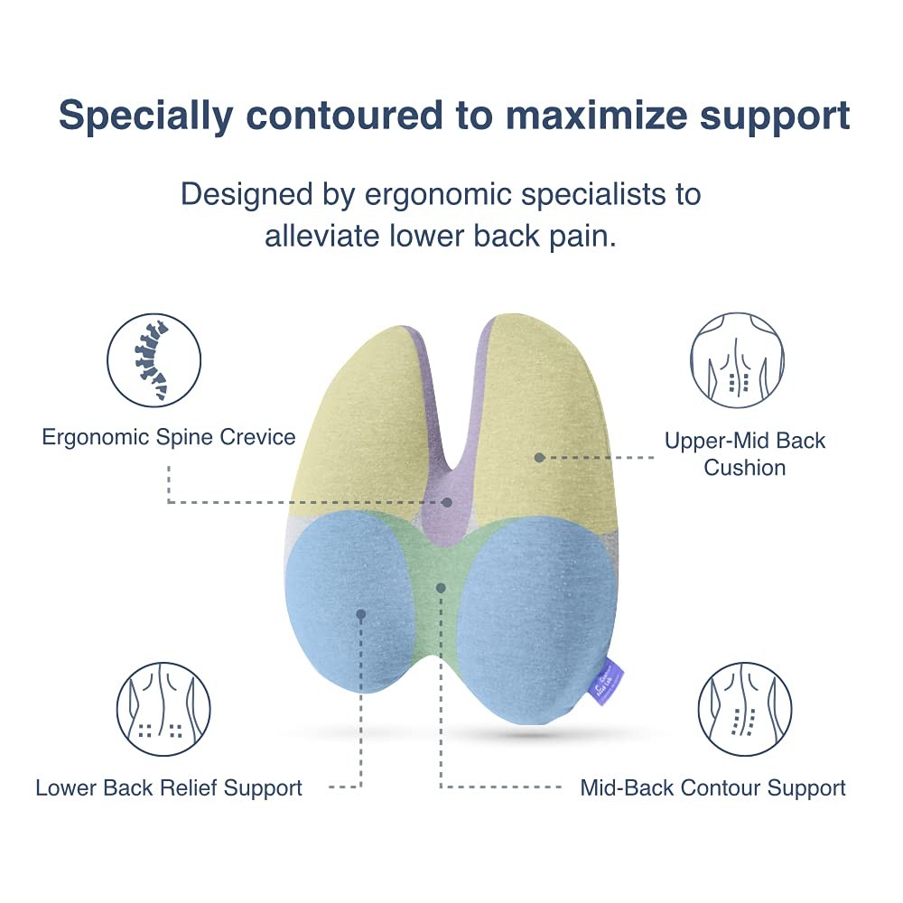 C CUSHION LAB Extra Dense Lumbar Pillow - Patented Ergonomic Black