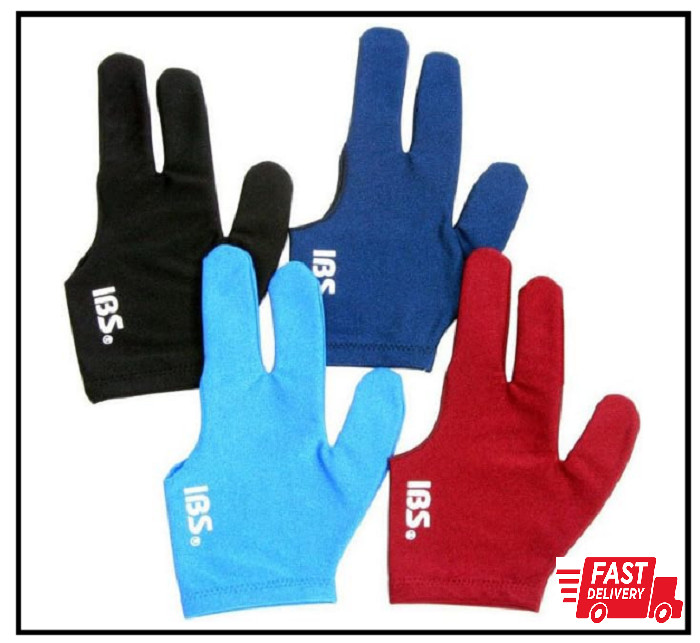 IBS Three Fingers Billiard Gloves Snooker Cue Professional 4 Colors (Spandex)