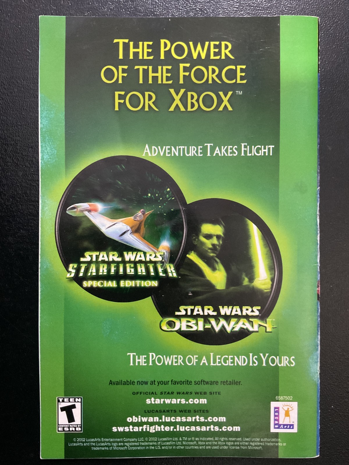 Star Wars Jedi Starfighter Microsoft XBOX Instruction Manual Only