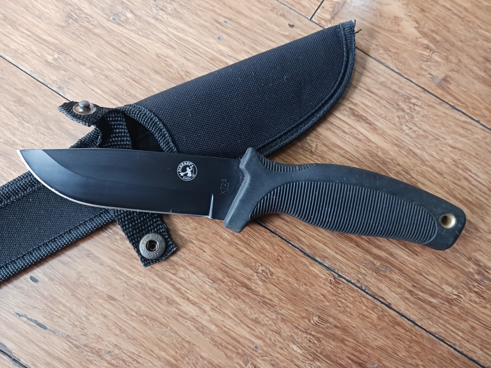 SCHRADE X TIMER DROP POINT KNIFE 4 1/4" FIXED BLADE - XT2B
