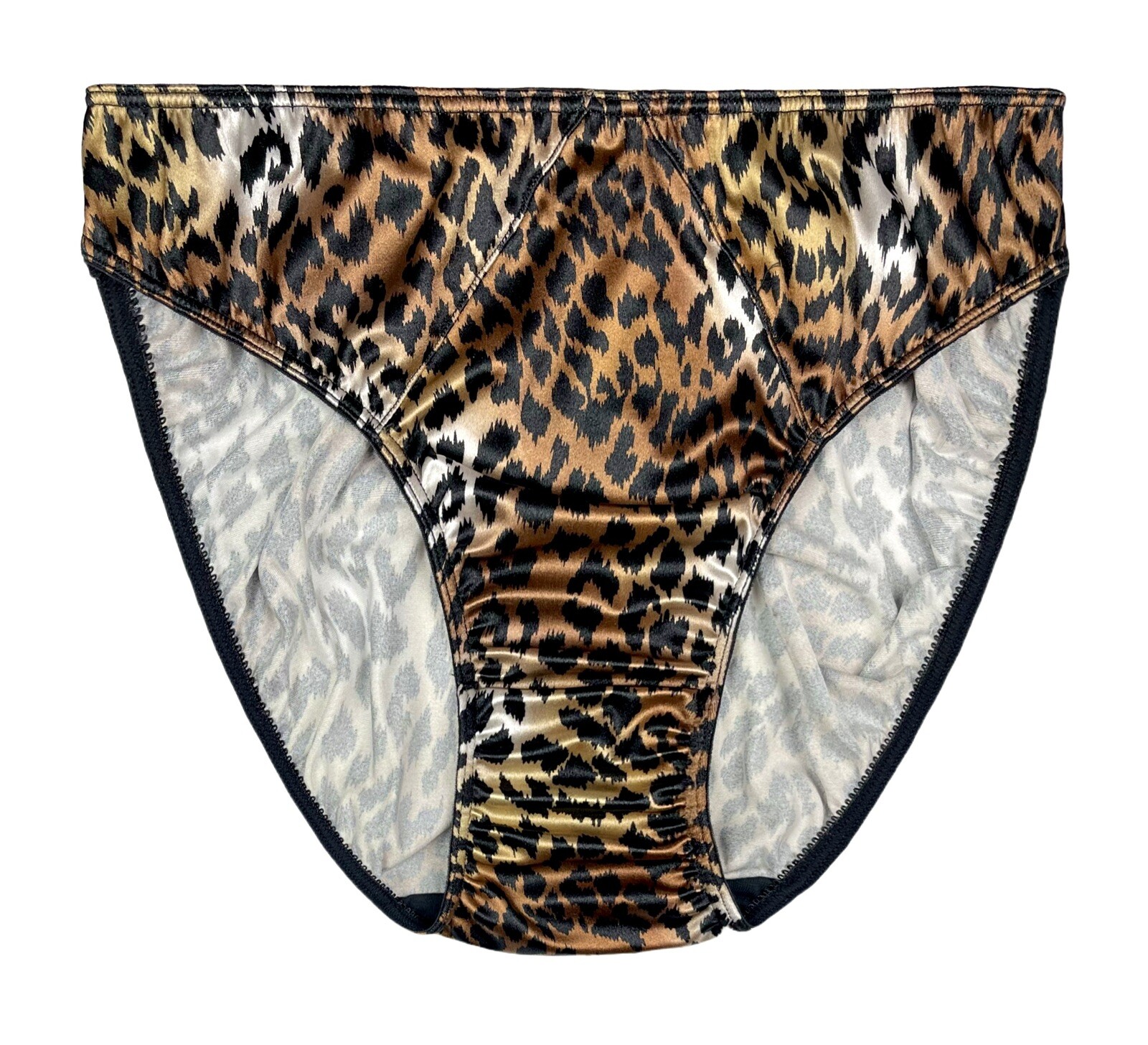 Second Skin Satin Hipster Panty Leopard Print L