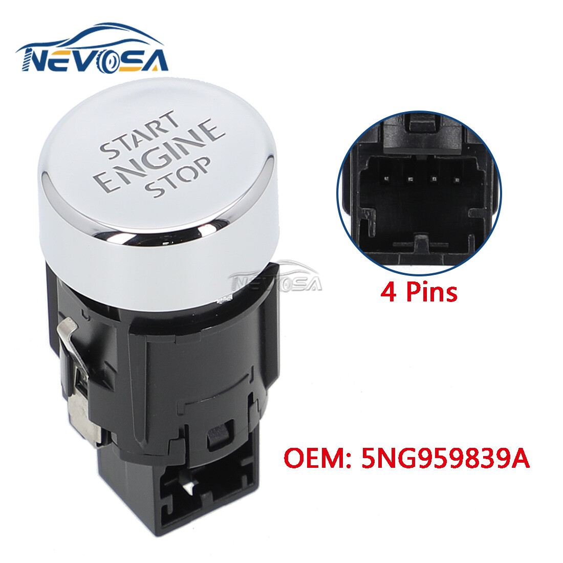 Engine Ignition Start-stop Switch Button For Vw Tiguan II MK2 17-20 5NG959839A