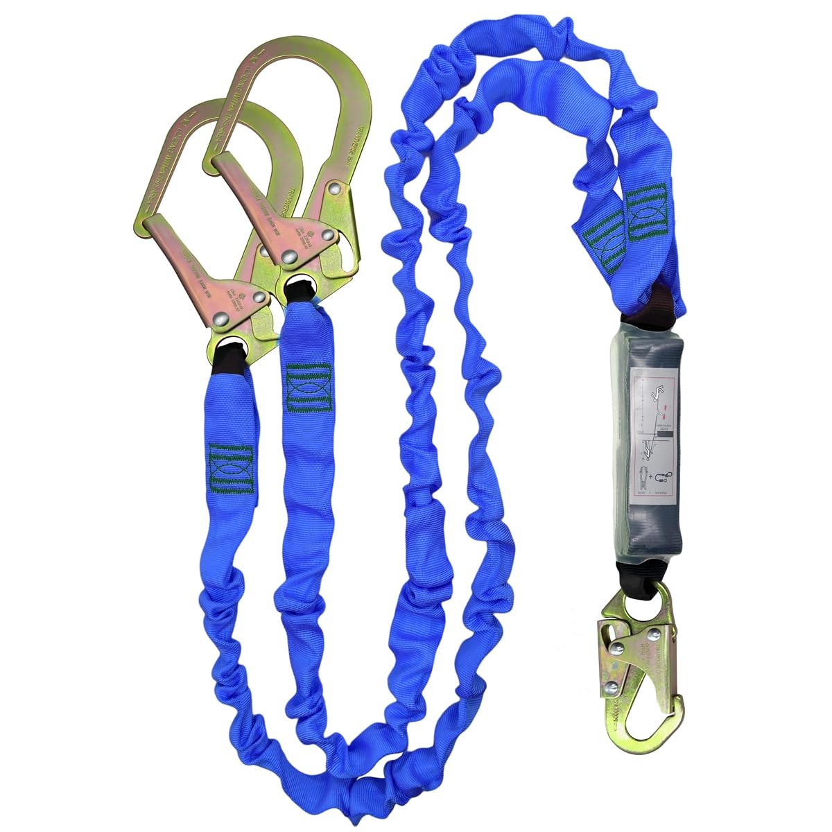 Ymachray 6Ft Double Leg Internal Shock Absorbing Safety Fall Protection Lanyard