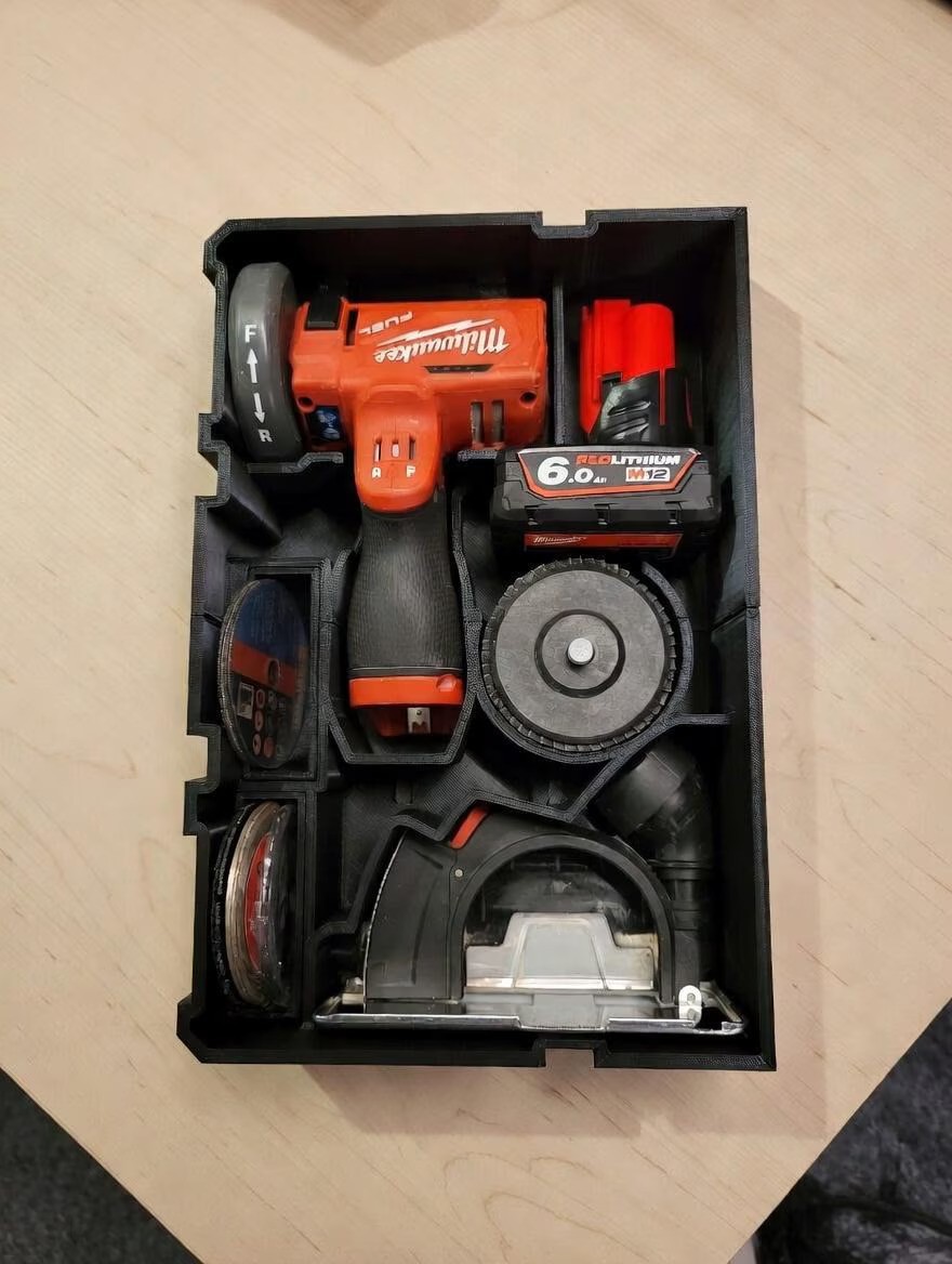 Milwaukee M12 Cutoff Tool PACKOUT Insert – Organizer for 2 or 3 Drawer Packout
