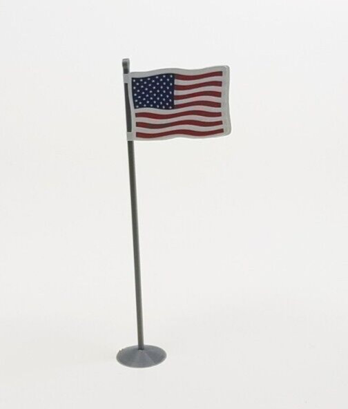 SW Replicas HO Scale Kit 270-5500: FLAG POLE with USA FLAG - Set of 4 - NEW