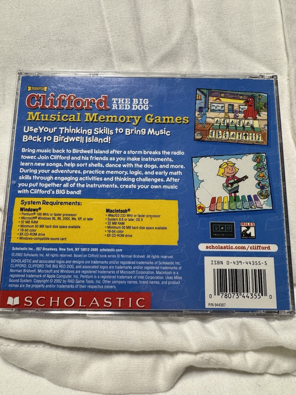 Clifford Musical Memory Games PC CD ROM Scholastic Ages 4-8 Educational Software
