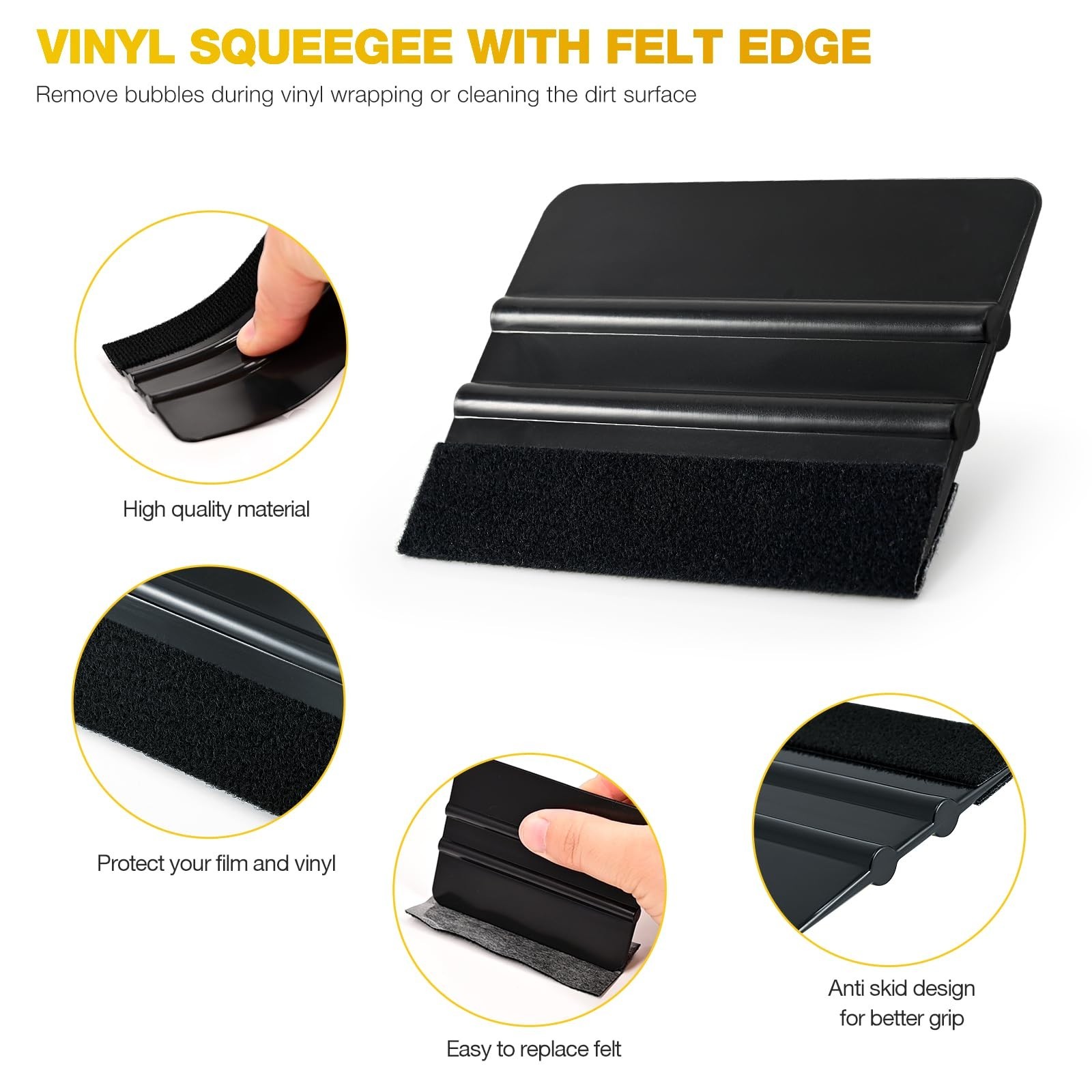Gomake Vinyl Wrap Tool Set Window Tint Kit,Window Tint Tools Small Rubber Squ...