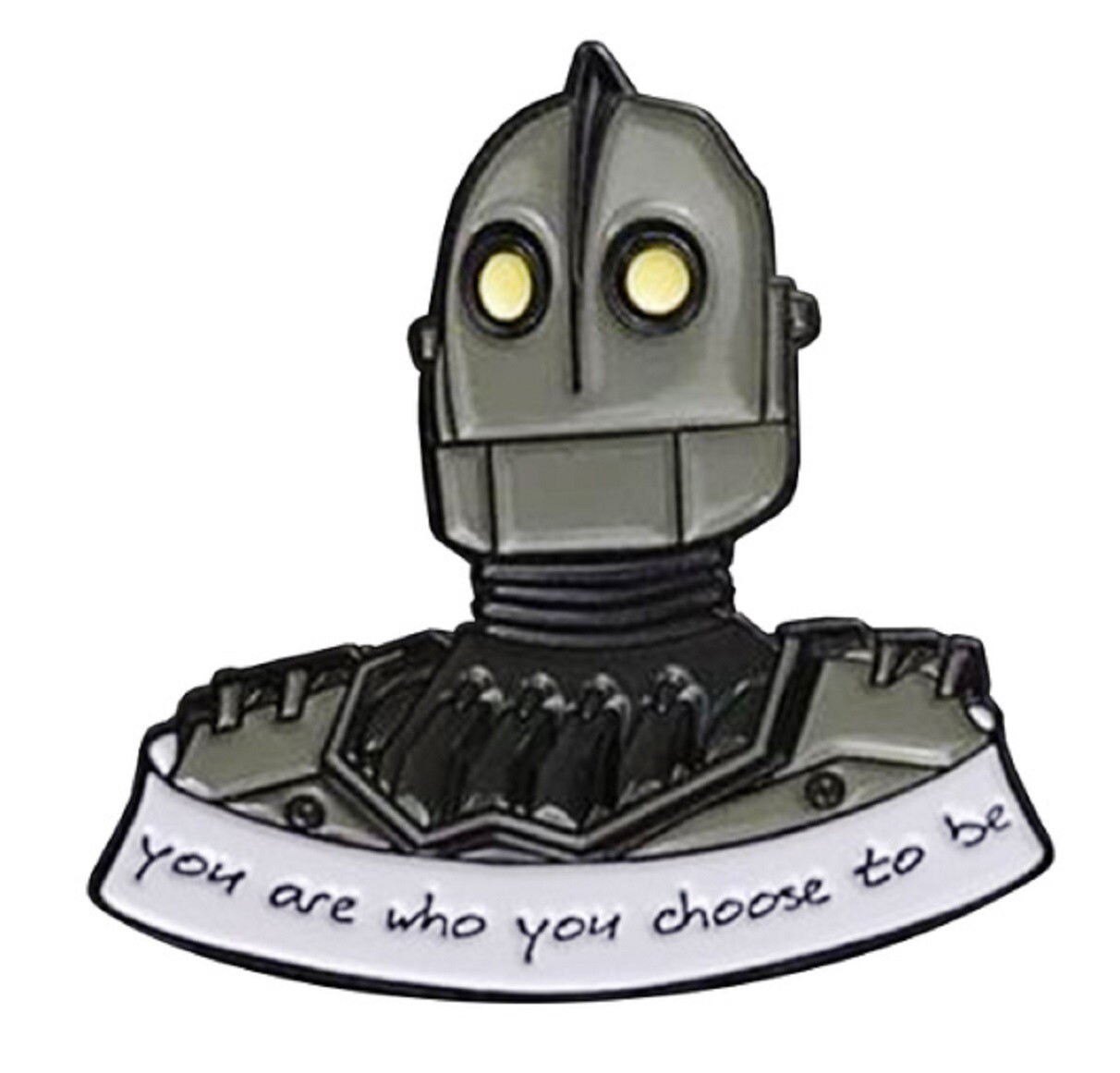 Iron Giant Robot Head Metal Enamel 1" Tall Pin