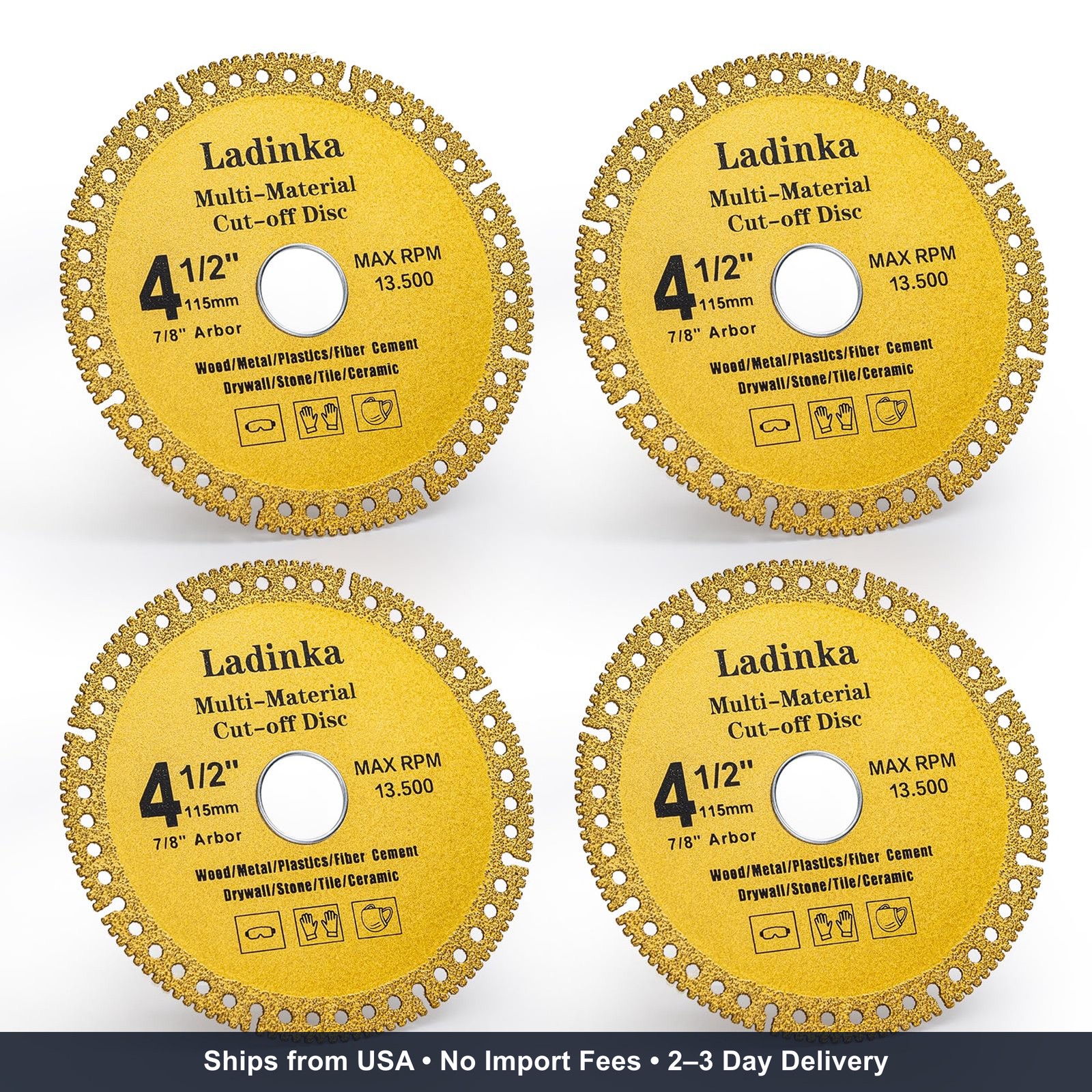 4-Pack 4-1/2 Inch Electro Plated Diamond Grinding Wheel - Heavy Duty Indestructi