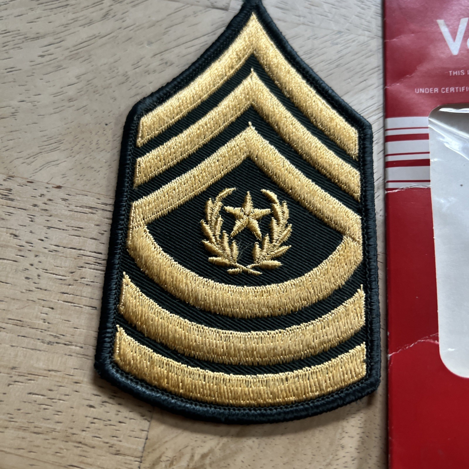 ORIGINAL U.S. ARMY FULL SIZE COMMAND SERGEANT MAJOR CHEVRONS, STRIPES