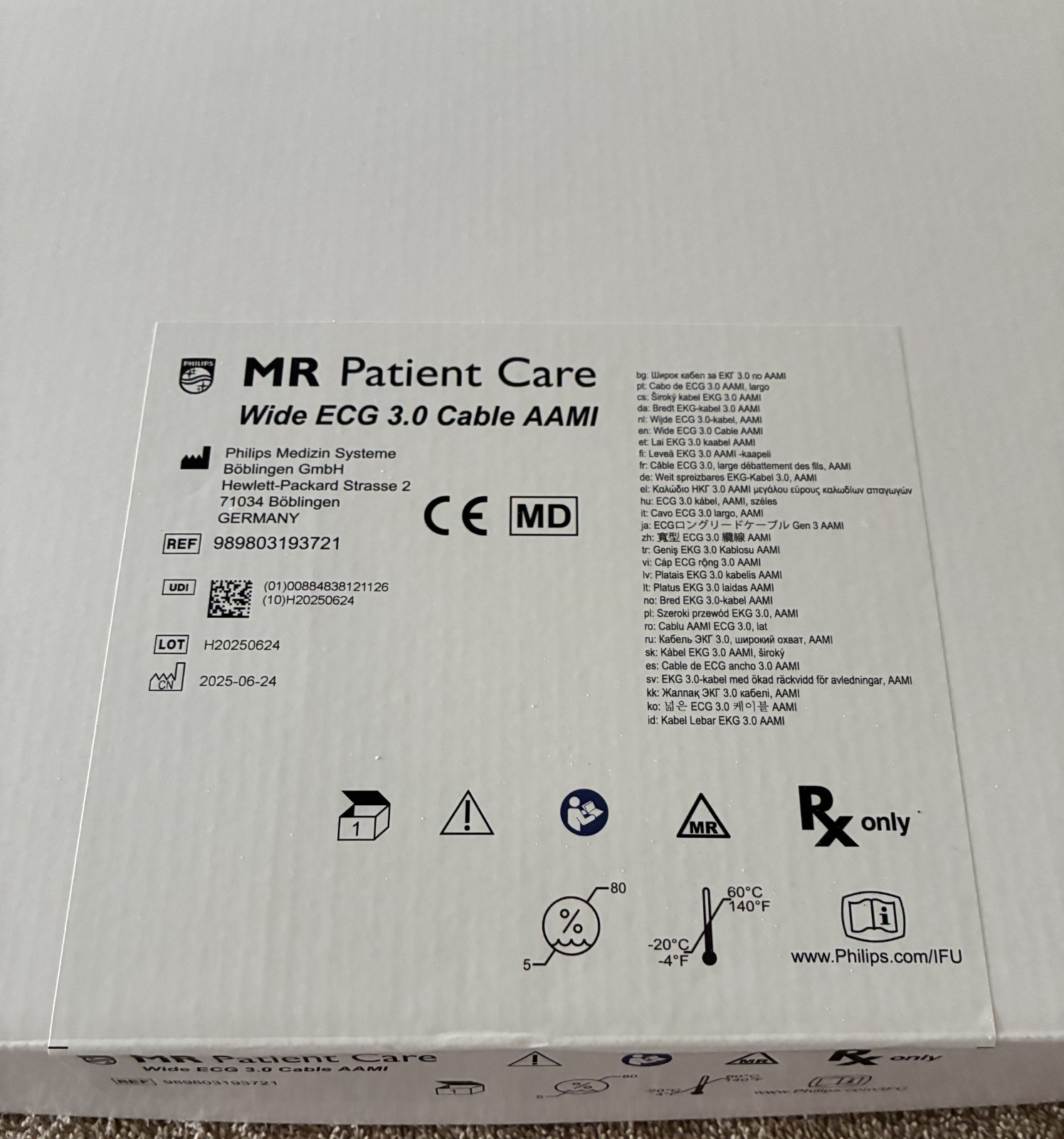 Wide ECG 3.0 Cable AAMI - MR Patient Care / New / REFERENCE # 989803193721