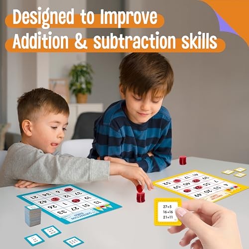 360 Math Problems - 2 Educational Board Addition & Subtraction Bingo Game