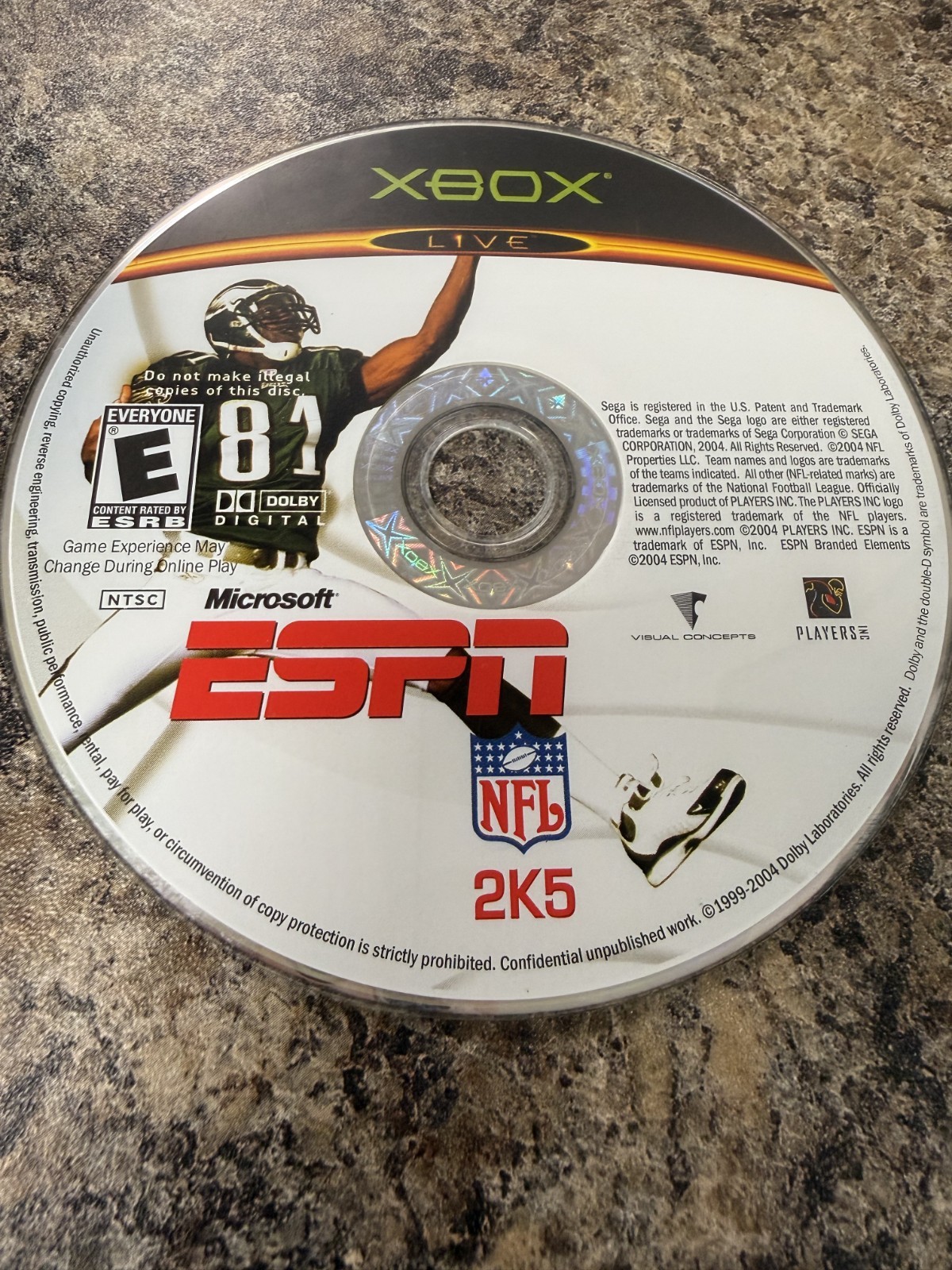 ESPN NFL 2K5 (Microsoft Xbox, 2004) DISC ONLY NO TRACKING (#3272)