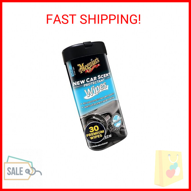 Meguiar's New Car Scent Protectant Wipes - Easy to Use Car Wipes that Protect an