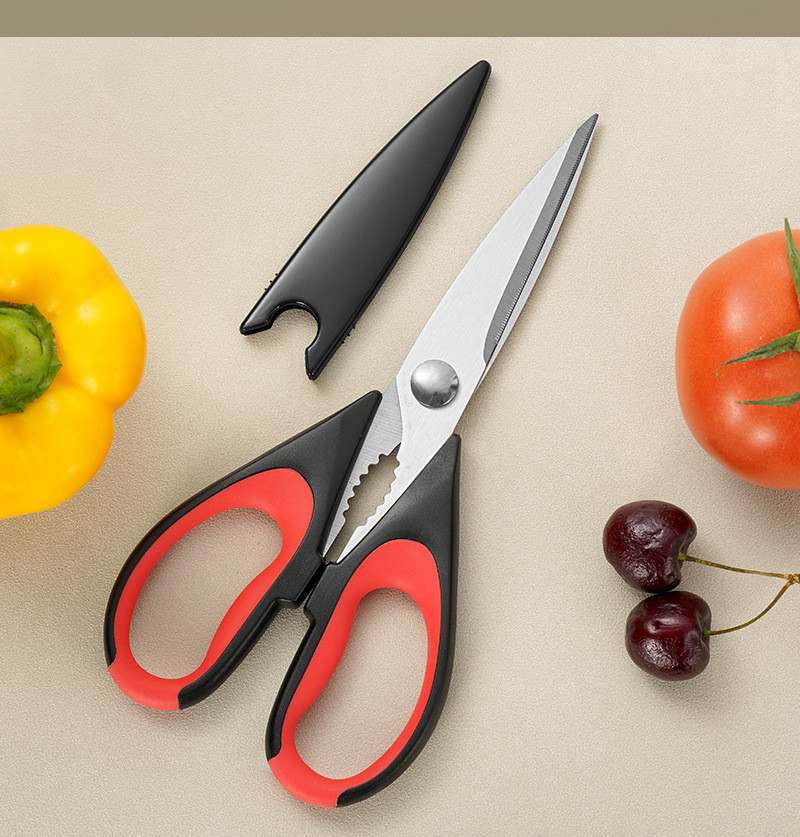 2 Pc Kitchen Scissors Heavy Duty Stainless Steel Multi Purpose Shears With Cover