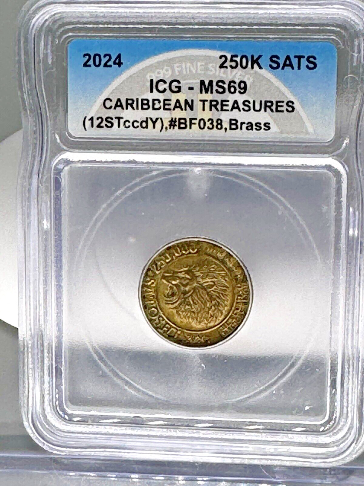 Caribbean Treasures RARE Lion overstrike #038 -Lim 63-bit coin Lealana CASASCIUS