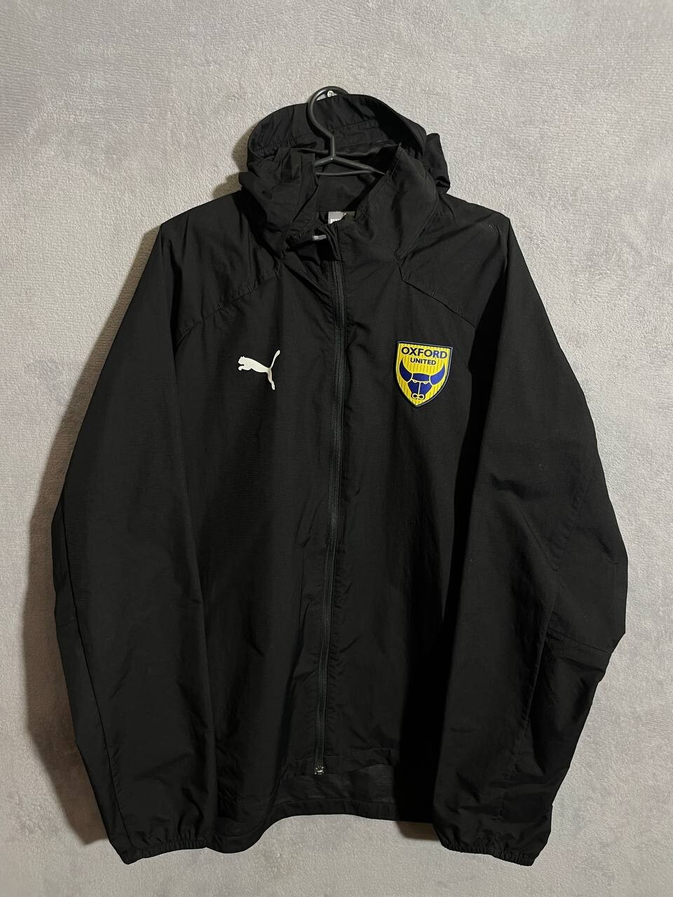 Oxford United Training Football Jacket With Hood Black Puma Raincell Men Size L