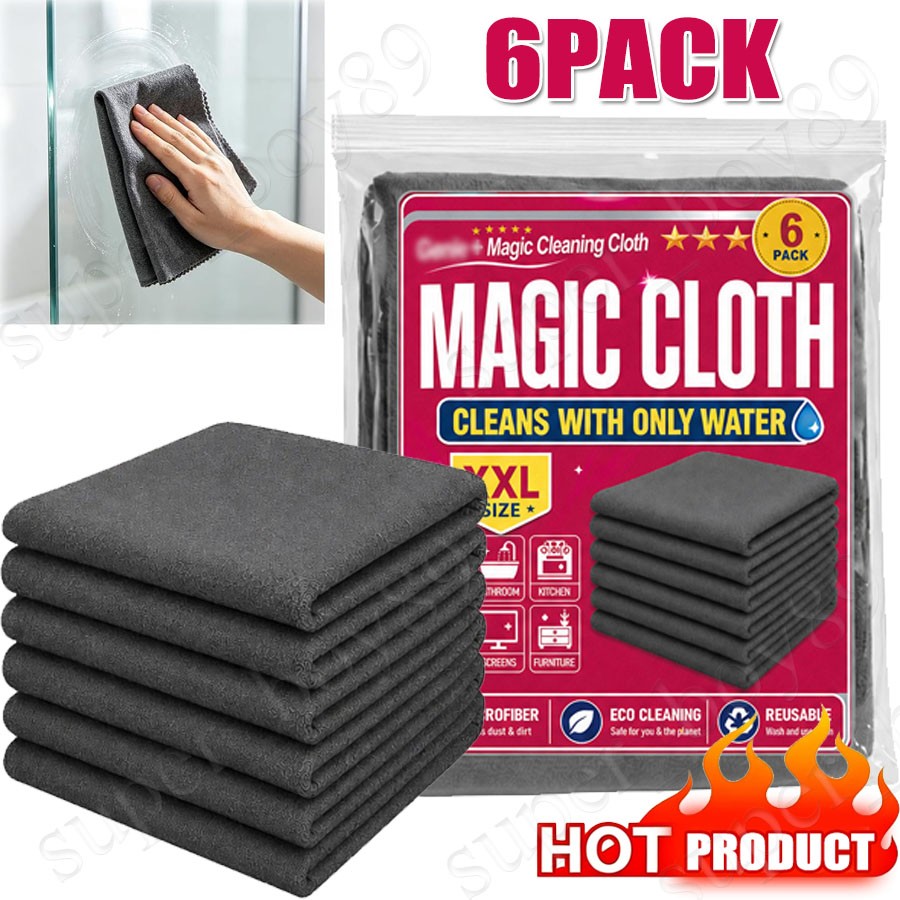 Genie Magic Cleaning Cloth 6 Pack,Microfiber Cleaning Cloths ,Reusable ~US HOT