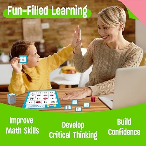 360 Math Problems - 2 Educational Board Addition & Subtraction Bingo Game