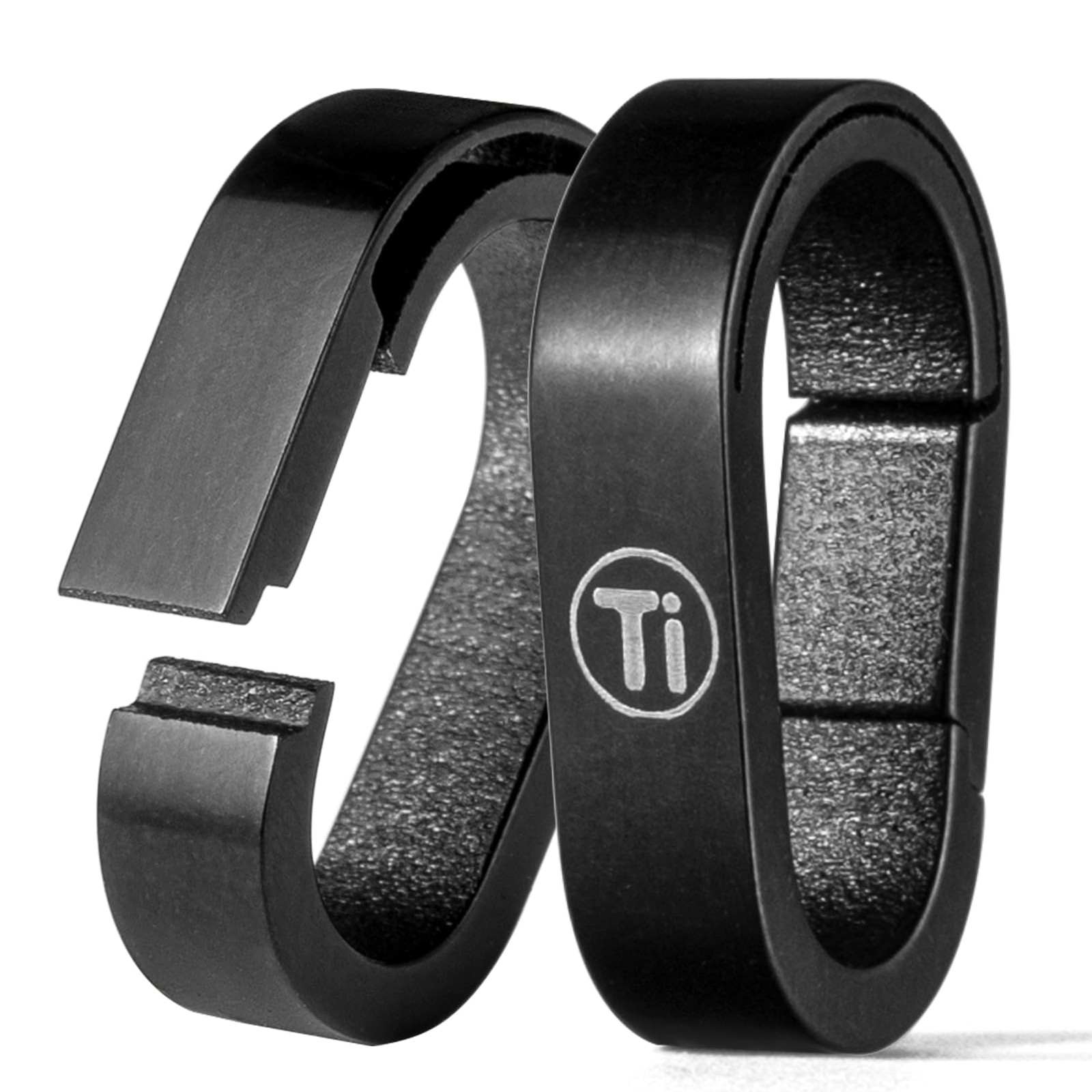 TISUR Titanium Key Ring Hooks, Small Carabiner 1.42 in x 0.62 in, Grey