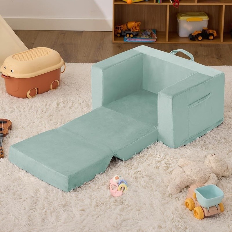2 in 1 Toddler Sofa Chair Portable Kids Recliner Lightweight Folding Couch New