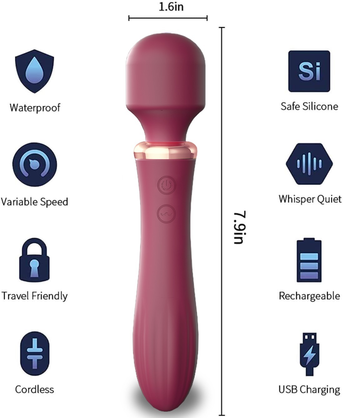Personal Touch Go Waterproof Heating Strongest Cordless Handheld Massager