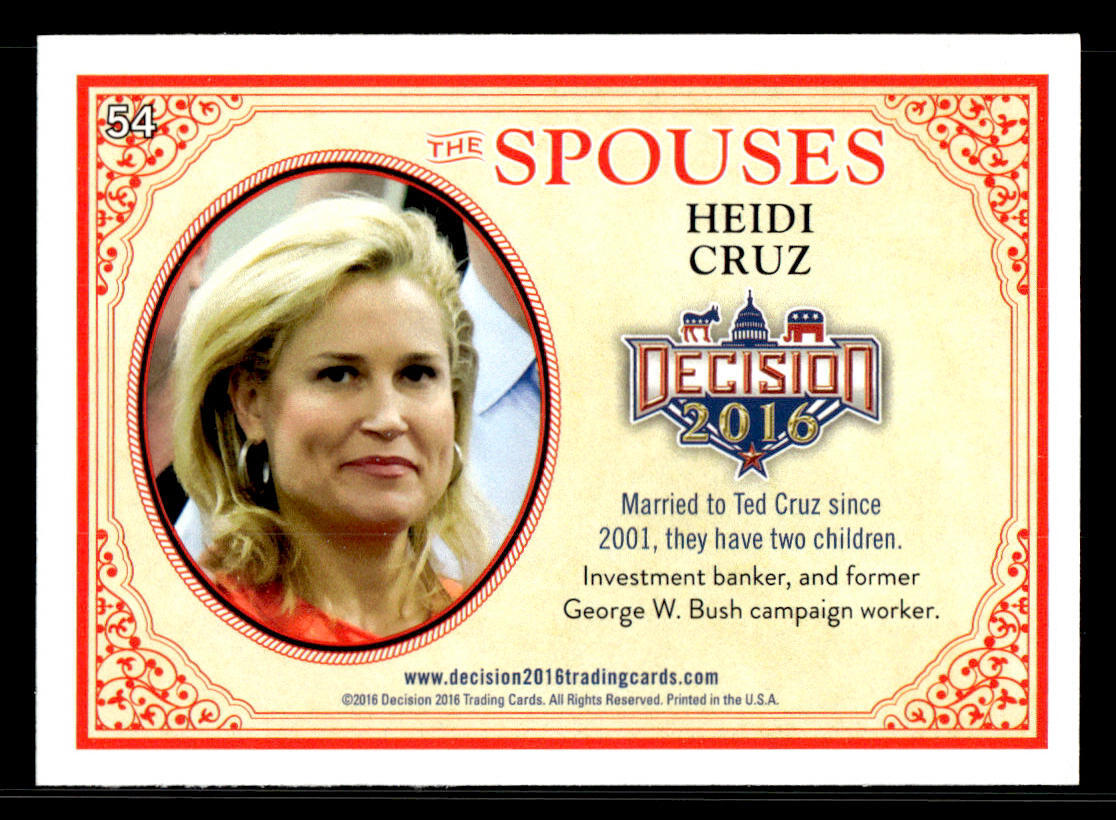 2016 Decision 2016 #54 Heidi Cruz Card