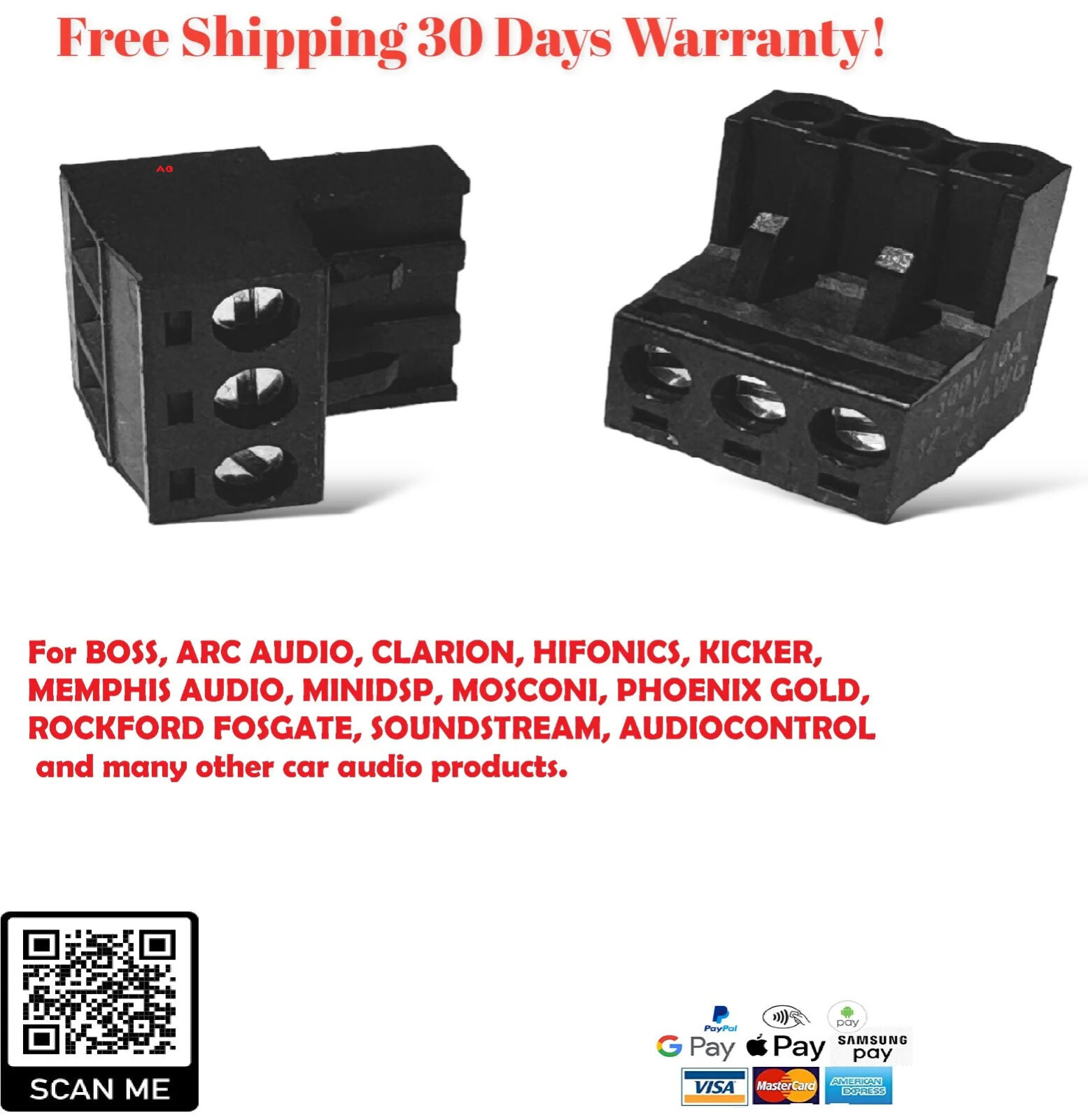 3-Pin Power Plug AUDIOCONTROL Epicenter Line Driver Matrix 3XS 2XS 6XS EQS DQL-8