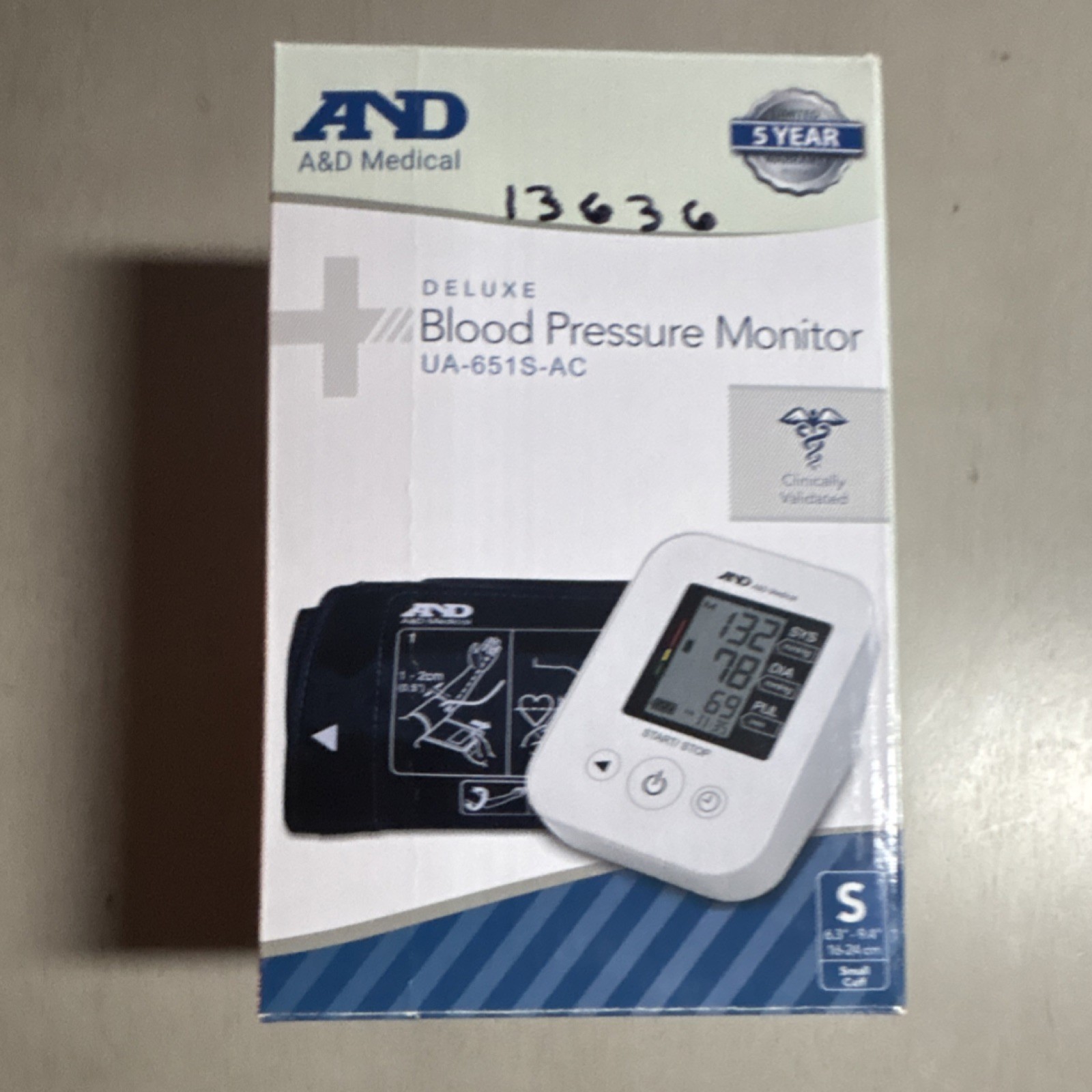 A&D Medical Arm Type Digital Blood Pressure Monitor UA651SAC Small Cuff