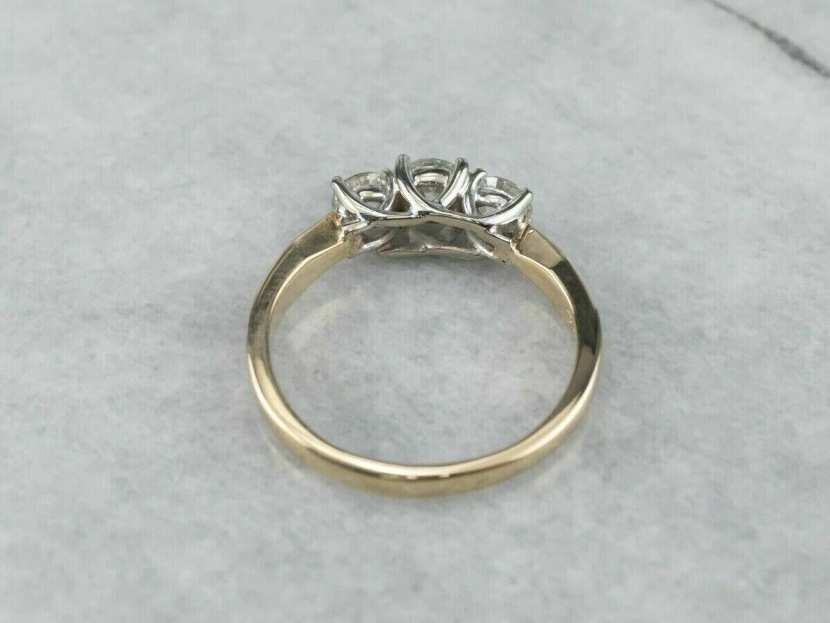 2Ct Round Cut Lab Created Three-Stone Engagement Ring 14k Yellow Gold Plated