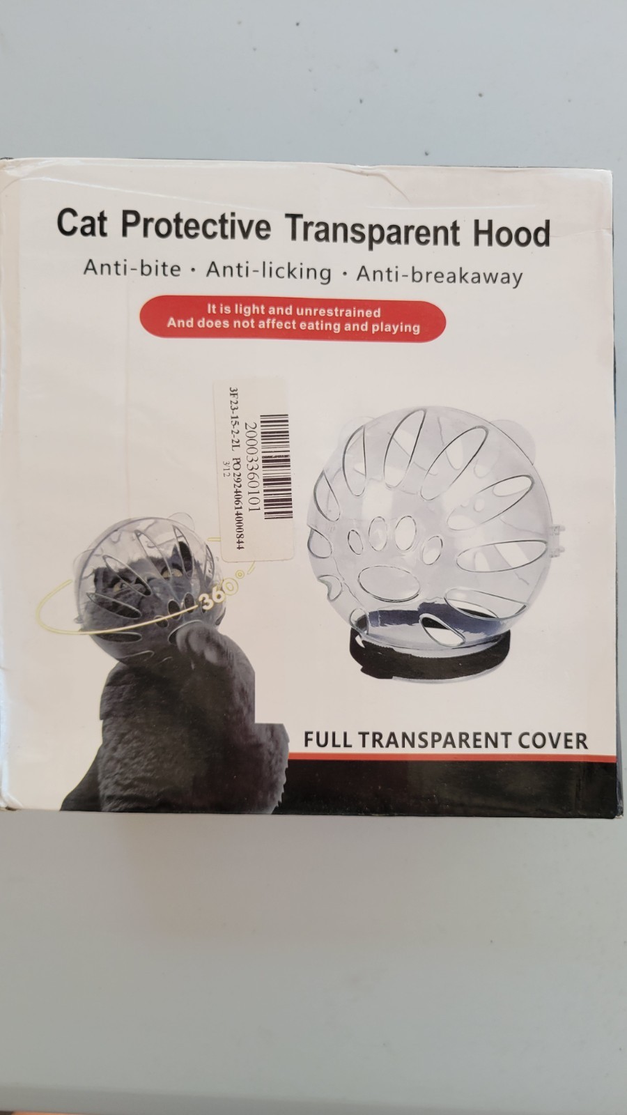 Cat Clear Protective Bubble Cover for Grooming and Healing