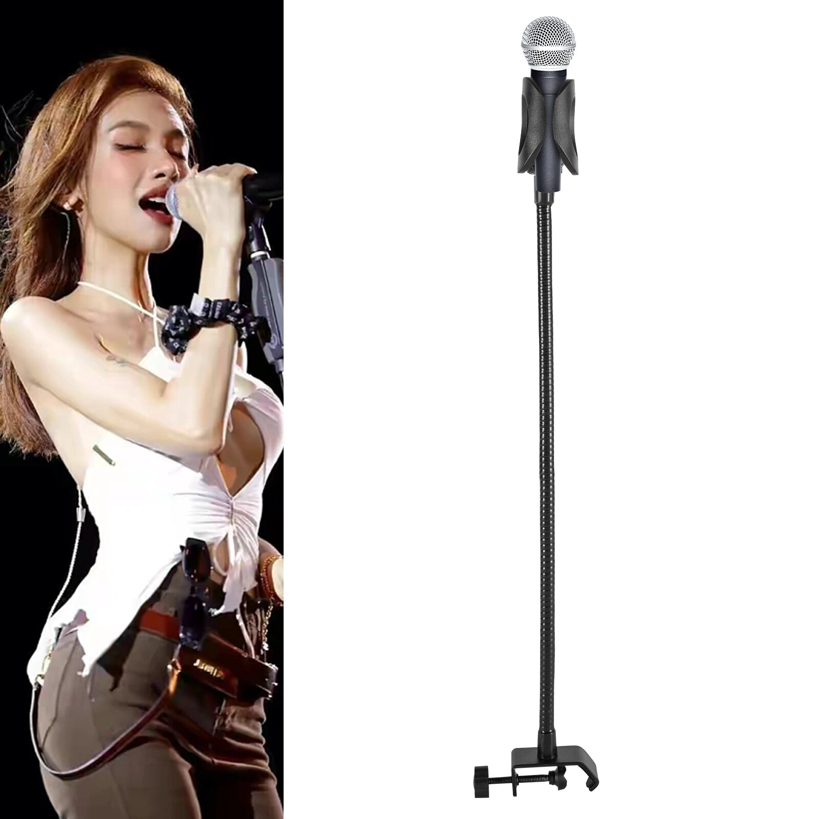 Adjustable Microphone Stand with Desk Clamp for Radio Broadcasting