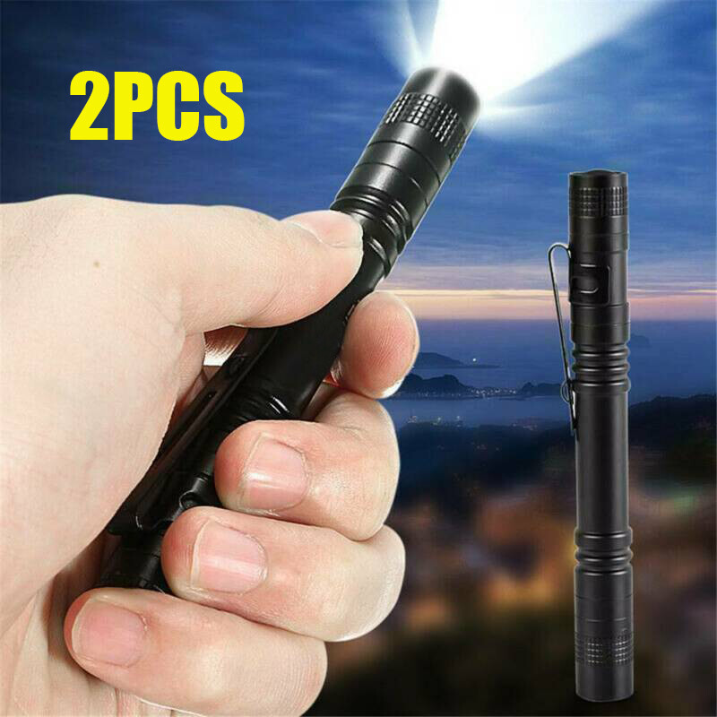 2x Super Bright 900000LM Tactical Flashlight Small LED Torch Light Mini Penlight
