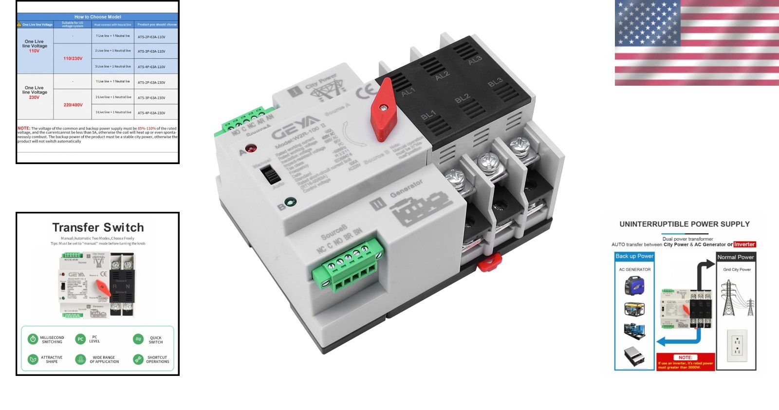 Rated Automatic Transfer Switch - 100A DIN Rail Mounted Solution