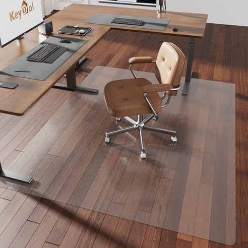 [Thickened to 2.0mm] 60"x75" 60" x 75" (0.08") for Hard-Floor Transparent