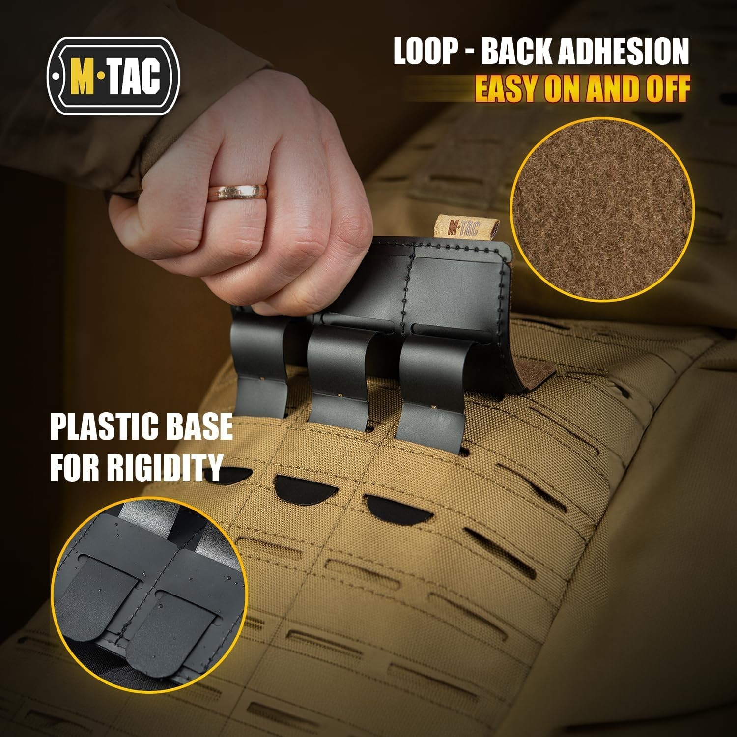 Loop Tactical Morale Patches Board Molle Attachment 4.5 x 3.5 Coyote