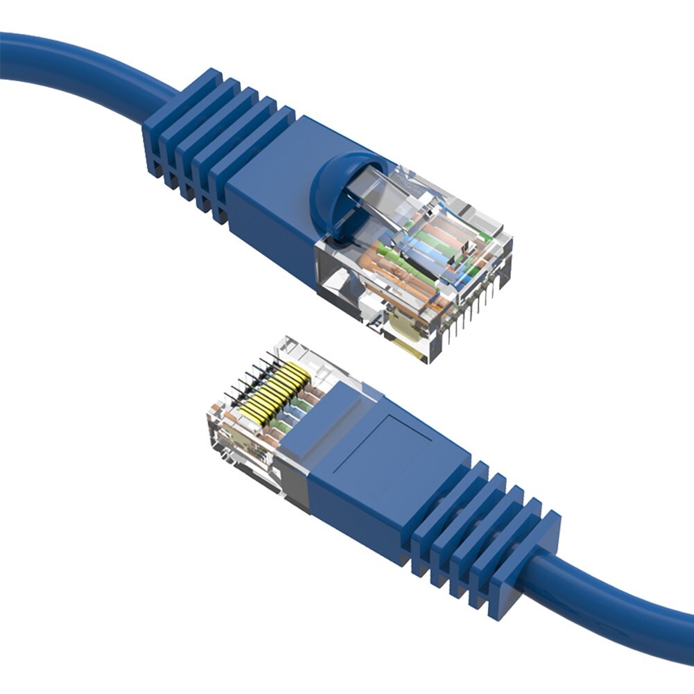 0.5FT Cat5E RJ45 Ethernet LAN Network UTP Snagless Patch Cable Pure Copper Blue