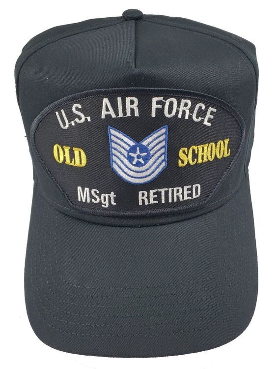 Custom Rank US AIR Force Old School MSgt Retired Embroidered Hat