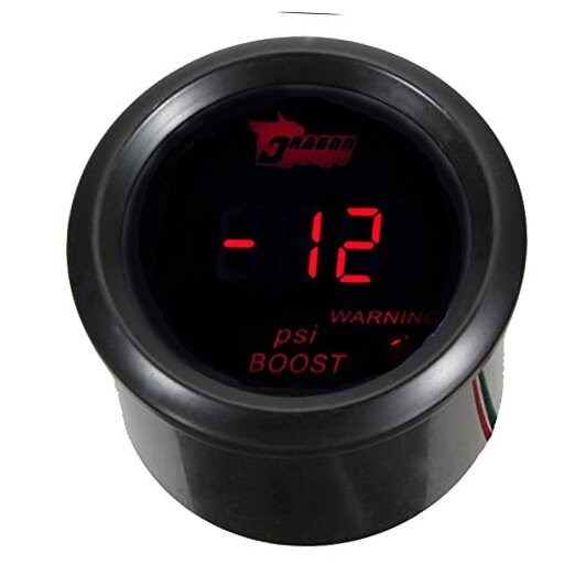 Car 2" 52mm Digital Turbo Red LED Light PSI Meter Boost Gauge