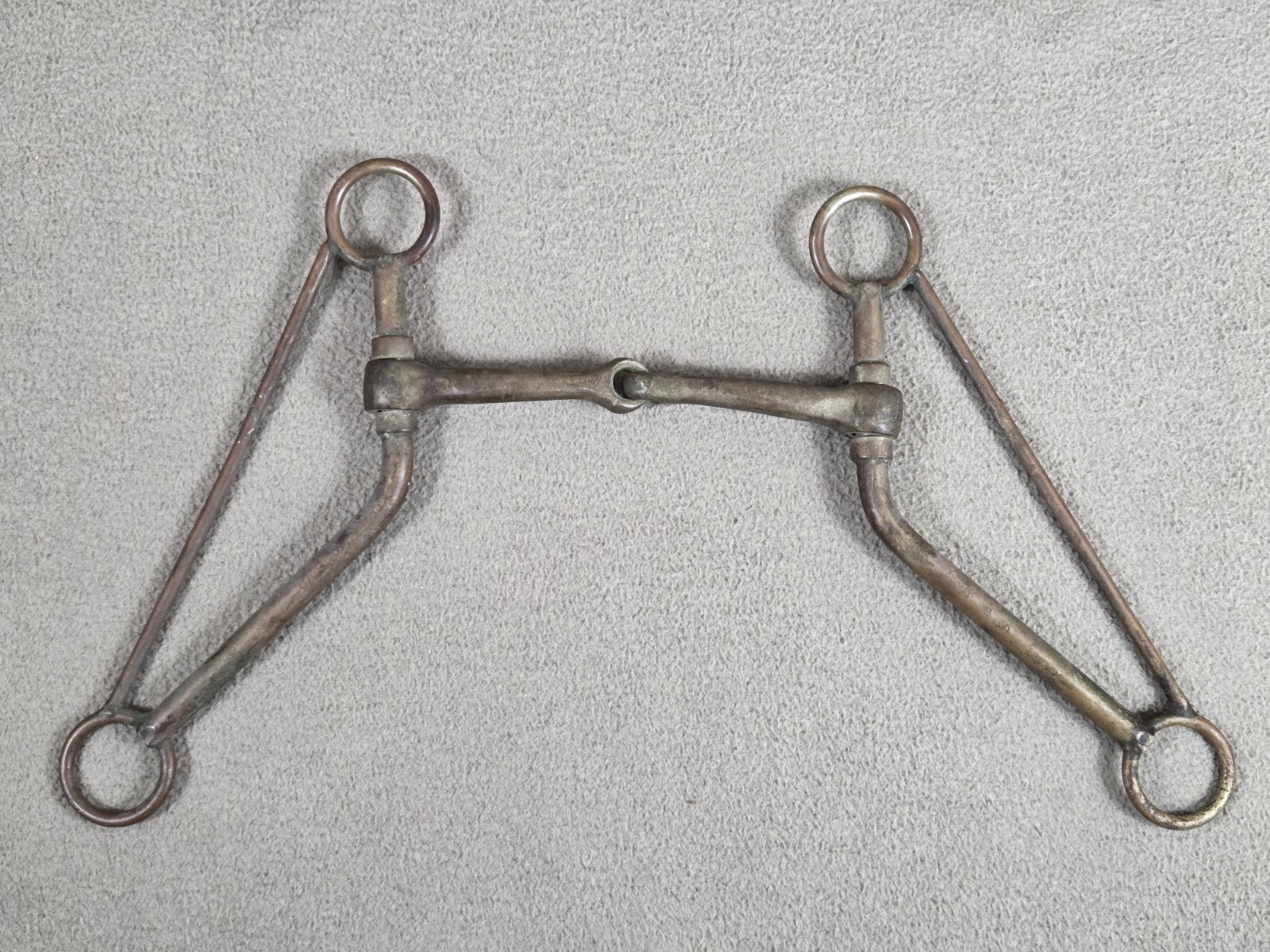 Ricardo Curb Bit, 5 Inch Two-Piece Mouth Copper Long Shank Leverage Bit