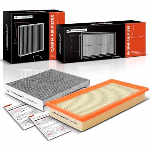 2-PC Engine & Cabin Air Filter with Activated Carbon Compatible with Ford