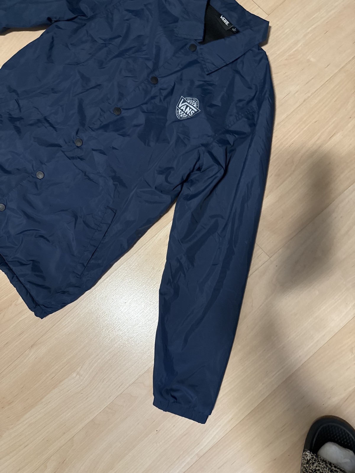 Vans Off The Wall Button Rain/Windbreaker Shell Jacket Navy Men’s Size Small