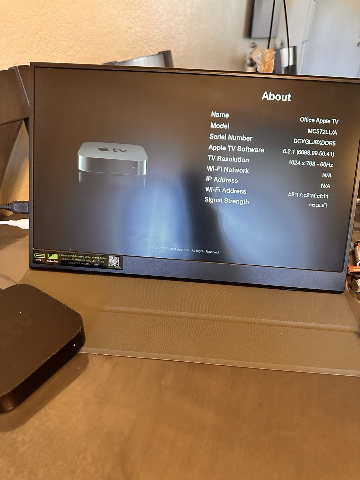 Apple TV 3rd Generation Media Player - NO POWER CORD, NO REMOTE*