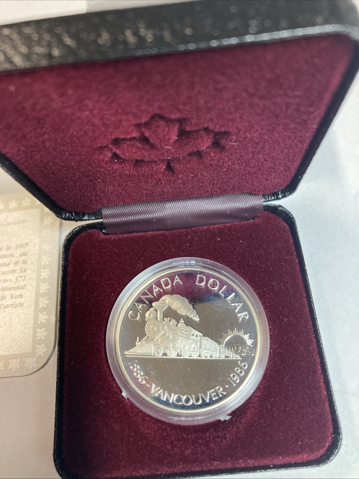 1986 Vancouver Centennial Royal Canadian Mint Silver Proof Dollar in OGP w/COA!
