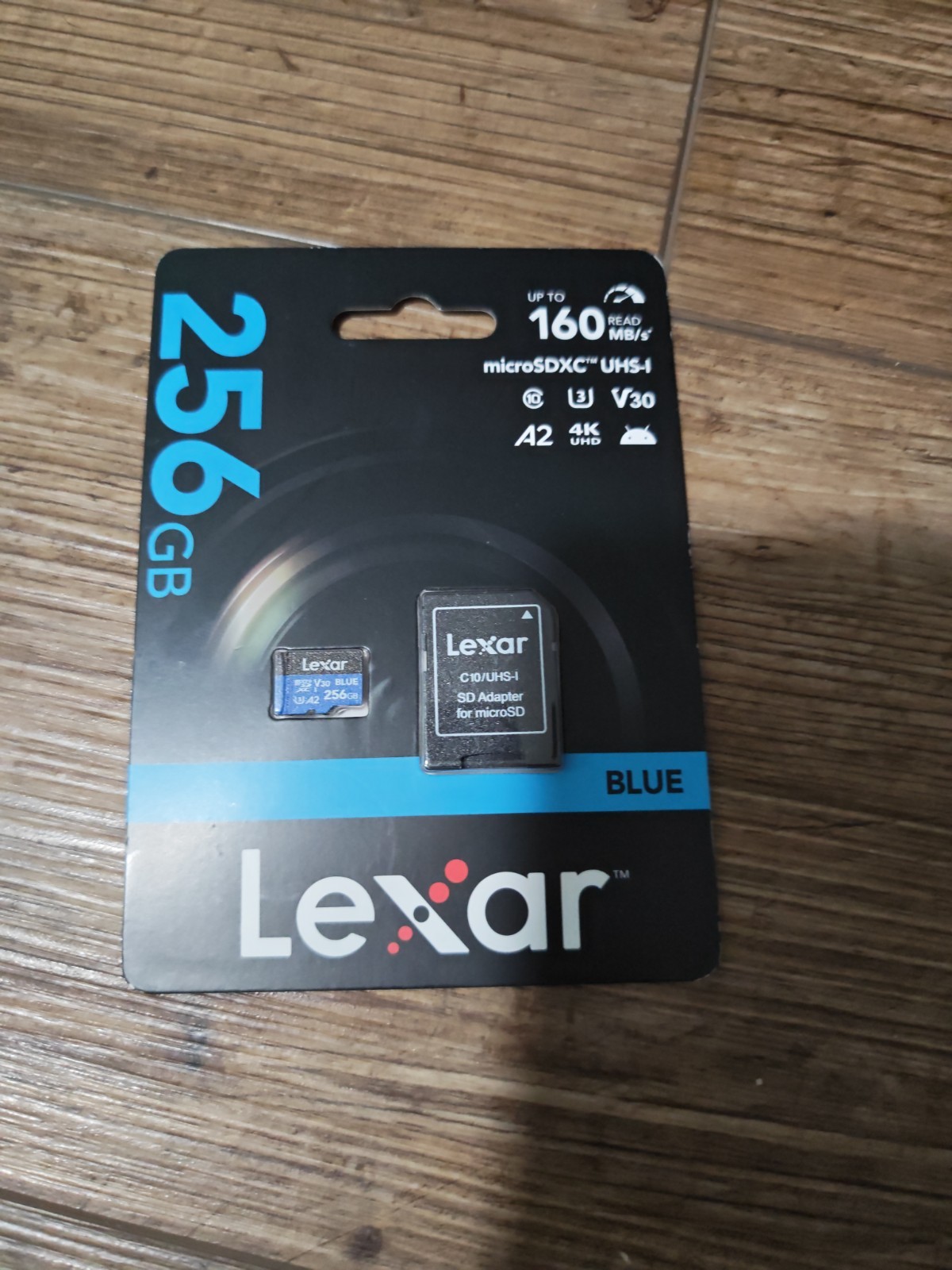 Lexar BLUE High-Performance 633x 256GB microSDXC UHS-I Memory Card w/SD Adapter