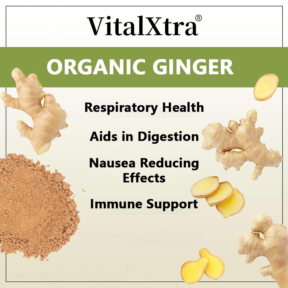 Ginger Root Capsules 950mg, for Digestive Support, Immune Wellness,120 Capsules