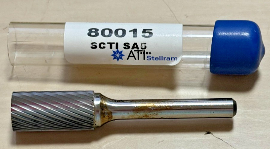 SA5 Cylinder Shape 1/2 Tungsten Carbide Burr Die Grinder Bit 1/4" 80015