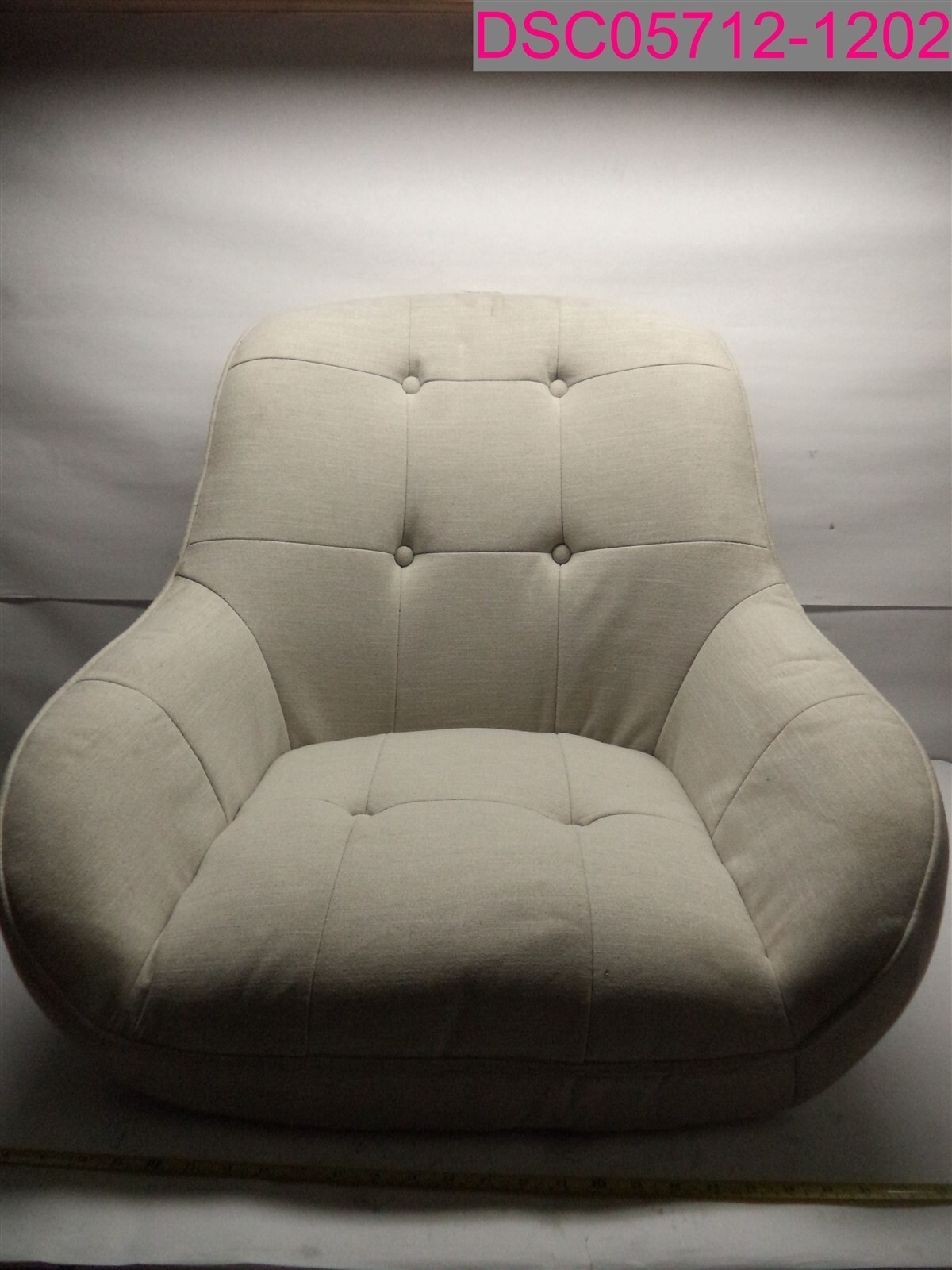 Small Stains-No Legs-Modern Fabric Arm Chair Beige 25"T x 28.5"W x 34"W