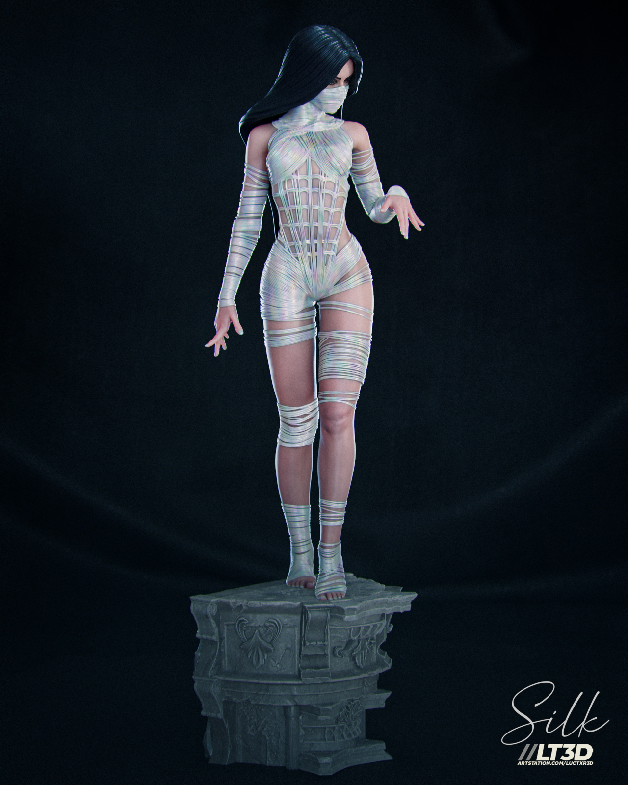 Silk (1) Unpainted 1/6 resin model kit and base abe